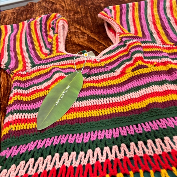 Farm Rio Paloma Crochet Midi Dress Multicolor Size M NWT - Picture 2 of 6